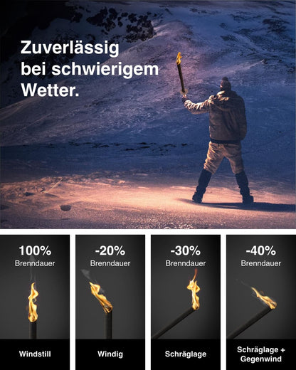 Hussala Diamond Wachsfackeln 50 Stk. – 90 Min. Brenndauer