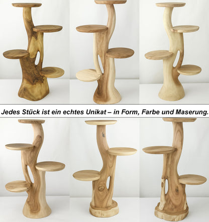 My-goodbuy24 Blumentreppe Massivholz Suar 4 Ablagen
