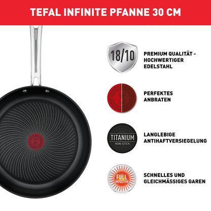 Tefal Infinite Bratpfanne 30 cm, Edelstahl, Induktion, H81507