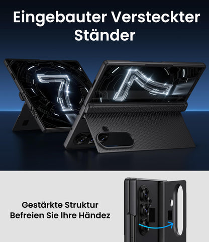 SIXBOX Hülle für Samsung Galaxy Z Fold 7 5G mit Ständer, Schwarz