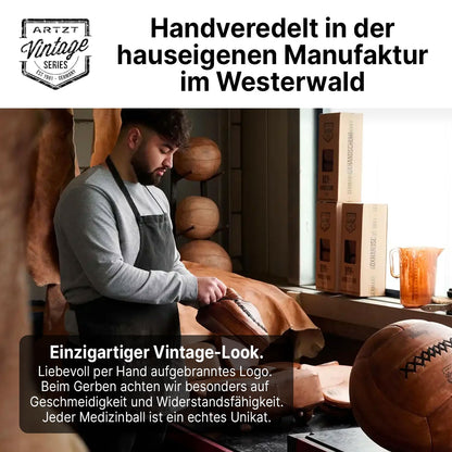 ARTZT Vintage Series Medizinball – 4 kg, Ø 28-32 cm