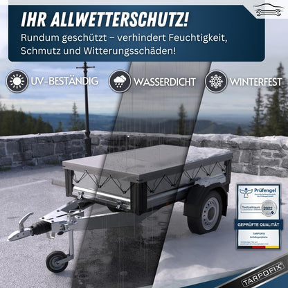 Tarpofix Anhängerplane 258x136cm Grau - PVC Flachplane
