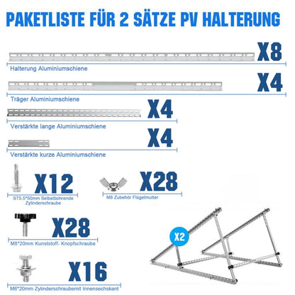 GLIESE Balkonkraftwerk Halterung 118cm 2er Set