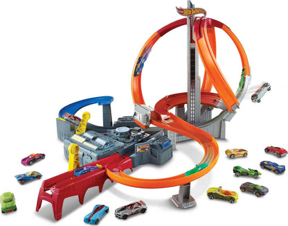 Hot Wheels Mega Crash Superbahn Autorennbahn mit Looping - CDL45