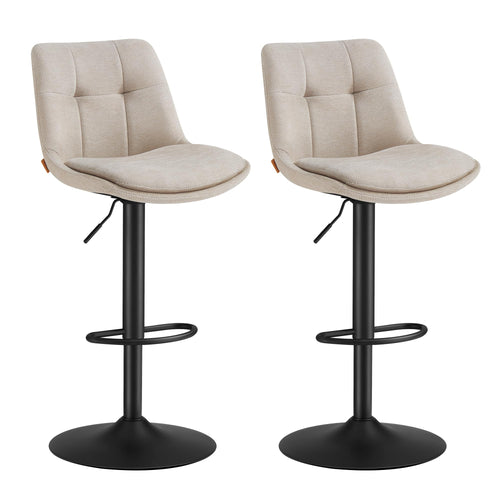 VASAGLE Barhocker 2er Set höhenverstellbar - Cremeweiss. Zwei cremeweisse Barhocker mit Gaslift zum Anpassen an Tresen oder Theken.