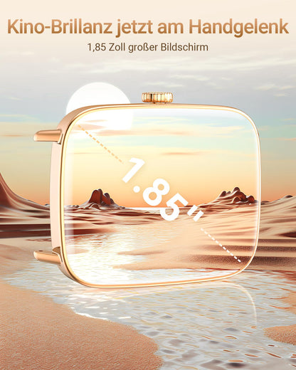 Fitpolo IDW28 Smartwatch mit Telefonfunktion, 1,85 Zoll Fitnessuhr