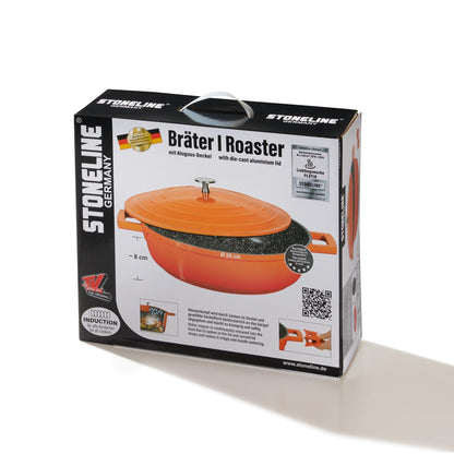 STONELINE Cocotte Bräter Aluguss 28 cm Induktion – Ofenrot