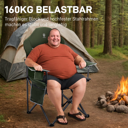 EVER ADVANCED Luxus Campingstuhl faltbar - 160KG, hoher Rücken