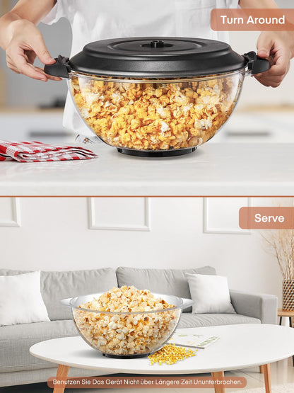 HOUSNAT Popcornmaschine RH-906, 800 W, 5,5 l, Antihaftbeschichtung