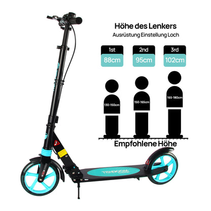 TENBOOM Cityroller TB-H008D, klappbar, LED-Räder 200 mm, bis 100 kg