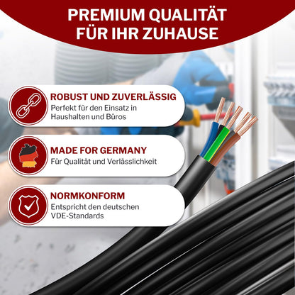 MAS Premium H05VV-F Kunststoffschlauchleitung - 5G1 Schwarz 90m