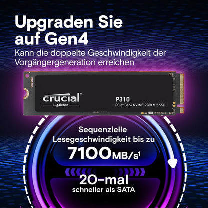 Crucial P310 SSD 1TB M.2 NVMe PCIe Gen4 Interne Speicher