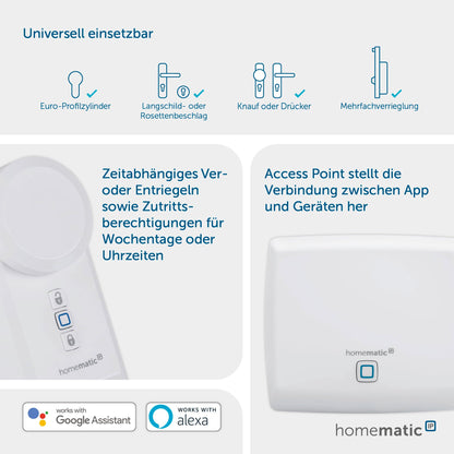 Homematic IP Smart Home Starter Set Mini Zutritt – Elektronisches Türschloss