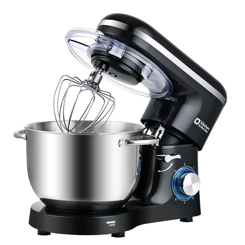 Kitchen in the box KSM60 Küchenmaschine Knetmaschine 6,2 L 1400 W in Schwarz mit Edelstahlschüssel