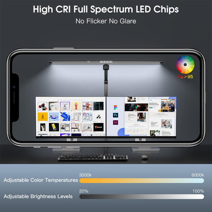 VERSKI Schreibtischlampe 24W Gestenerkennung - Mattschwarz