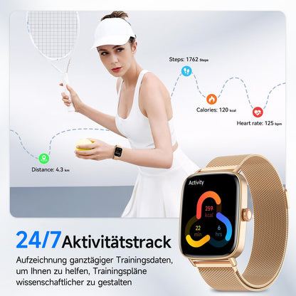 AEAC Smartwatch Damen mit Telefonfunktion, IP68, 110+ Sportmodi