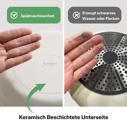 Redchef Keramik Pfannenset mit abnehmbarem Griff, 5-teilig
