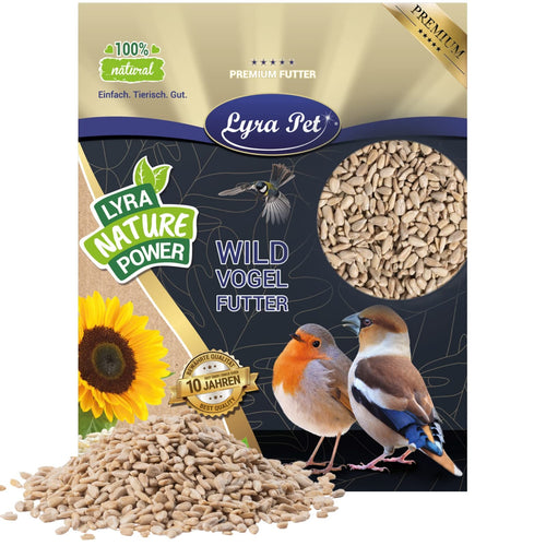 Lyra Pet Sonnenblumenkerne geschält 25 kg – Wildvogelfutter, ganzjähriges Streufutter ohne Schalen