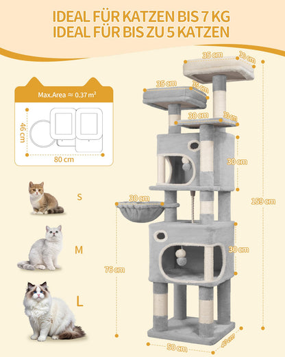 Hzuaneri Katzenbaum 159 cm – hellgrau MS15918LG
