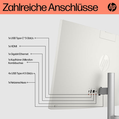 HP All-in-One-PC 23.8" FHD Touch AMD Ryzen 5 7520U - Weiss