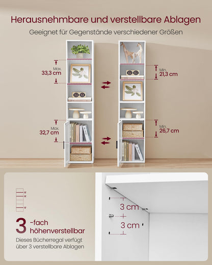 VASAGLE Custos Bücherregal LBC401W01, 6-stöckig, wolkenweiss
