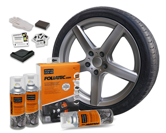 Foliatec Felgen 2K Lack Set - Gunmetal Metallic Glänzend