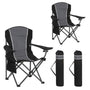 HIGH POINT SPORTS Campingstuhl XL faltbar bis 160 kg, Dunkelgrau – Getränkehalter und gepolsterte Armlehnen