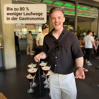 SpritzUpYourLife Getränke-Tower Aperol-Ständer für 8 Gläser, schwarz