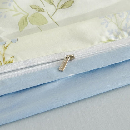 Sedefen Wende Bettwäsche Set - Baumwolle 220x240 Blumen Blau