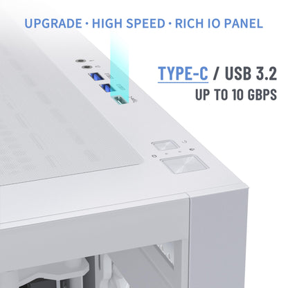 MUSETEX K2 ATX Mid-Tower PC Gehäuse - Weiss Non-LED