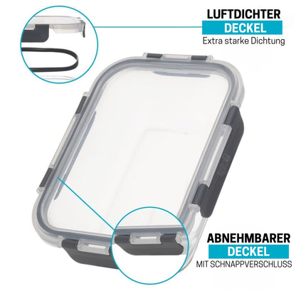 Igluu Meal Prep Glas-Frischhaltedosen, 5er-Set, 1050 ml, auslaufsicher
