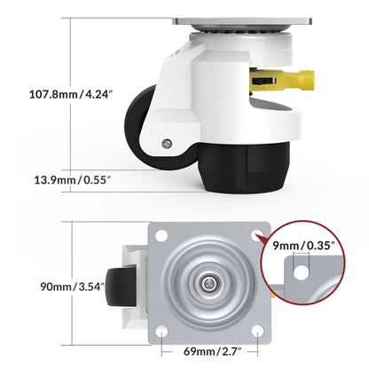 Industrie TD80 Schwerlast Niveaurollen – 60mm Ratschengriff