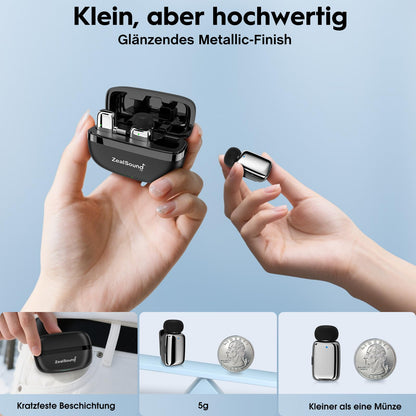zealsound M6 Mini Lavalier Mikrofon kabellos mit Geräuschunterdrückung