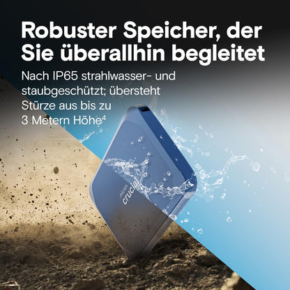 Crucial X10 Externe SSD Festplatte 8TB USB-C - Blau matt