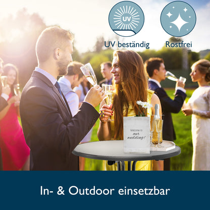 Beautissu Sylt Stehtisch Klappbar – 80cm Rund Anthrazit Outdoor