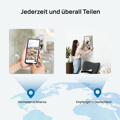 ARZOPA D15 Digitaler Bilderrahmen - 15.6 Zoll Touchscreen Braun