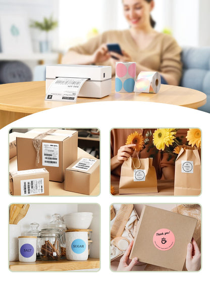 MUNBYN 130B Etikettendrucker Bluetooth, Thermodrucker 4x6, weiss