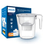 Philips Water Wasserfilterkanne Geschmack+ 2,6 L mit 12 Filtern, weiss