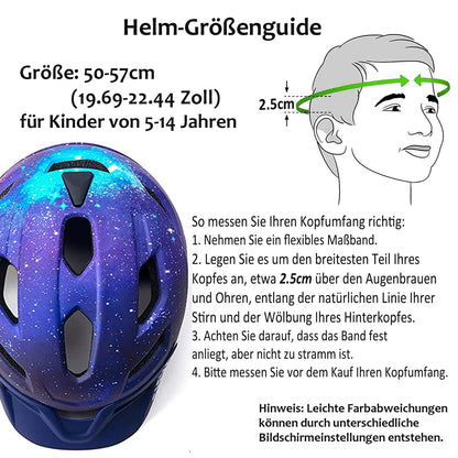 SIFVO Kinderfahrradhelm mit abnehmbarem Visier 50-57 cm