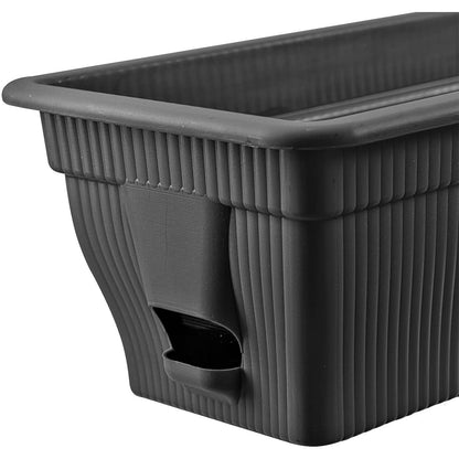 BURI Balkonkasten 100 cm mit Wasserspeicher, 6er Set, Anthrazit
