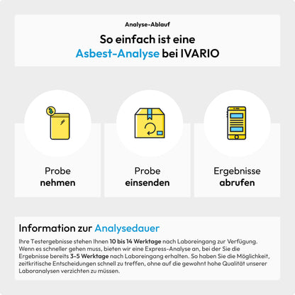 IVARIO Asbest-Test Materialanalyse - inkl. KMF für Baustoffe