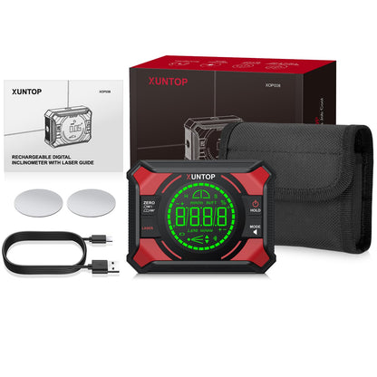 XUNTOP DL905 Digitaler Winkelmesser 3-in-1 mit Laser und LED-Display