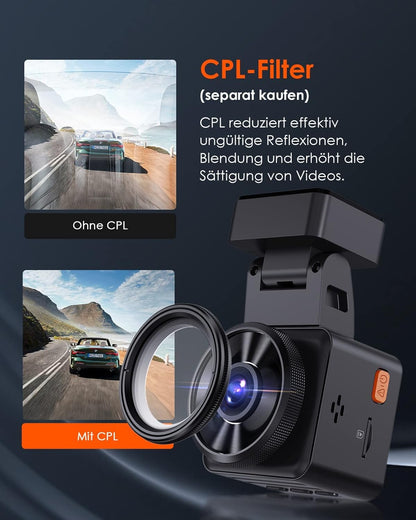 VANTRUE E1 Lite Mini Dashcam 1080P HDR mit WiFi und GPS