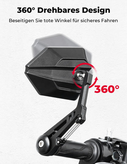 KEMIMOTO Lenkerendenspiegel Motorrad 2 Stück, E-geprüft, 22 mm