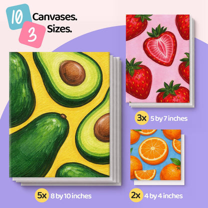 Chalkola Acrylfarben Set mit Staffelei, 32 Farben, 10 Leinwände
