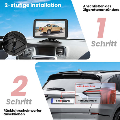 Foxpark 4,8" 1080P Funk Rückfahrkamera - Auto LKW Wohnmobil