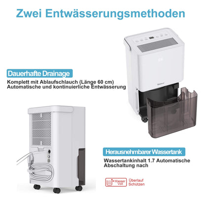 Shinco Luftentfeuchter Elektrisch 10L mit Feuchtigkeitssensor