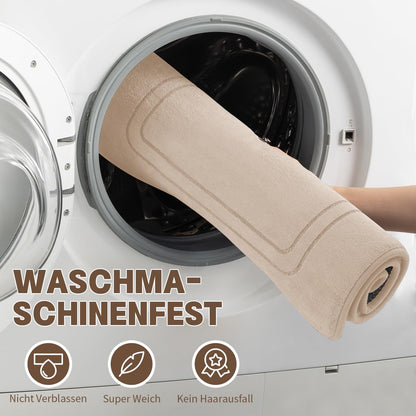 chakme Badezimmerteppich-Set 3-teilig Memory-Schaum beige