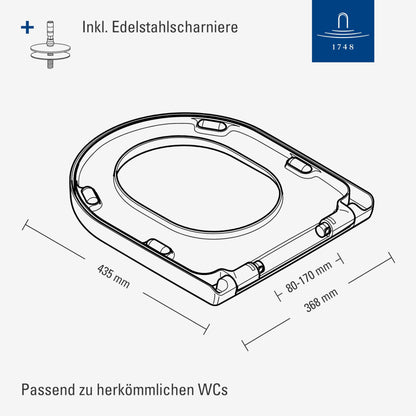 Villeroy & Boch Universal WC-Sitz – weiss, Absenkautomatik, Duroplast