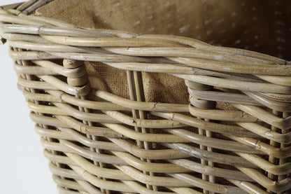 Kobolo Kaminholzwagen Holzkorb – Rattan, Rollen, Jute